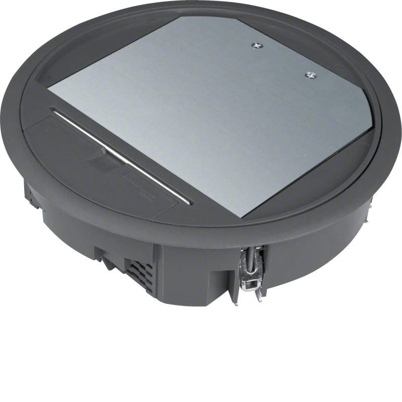 Versorgungseinheit R06 rund 215mm für 5mm Bodenbelag aus Polyamid tiefschwarz | Hager