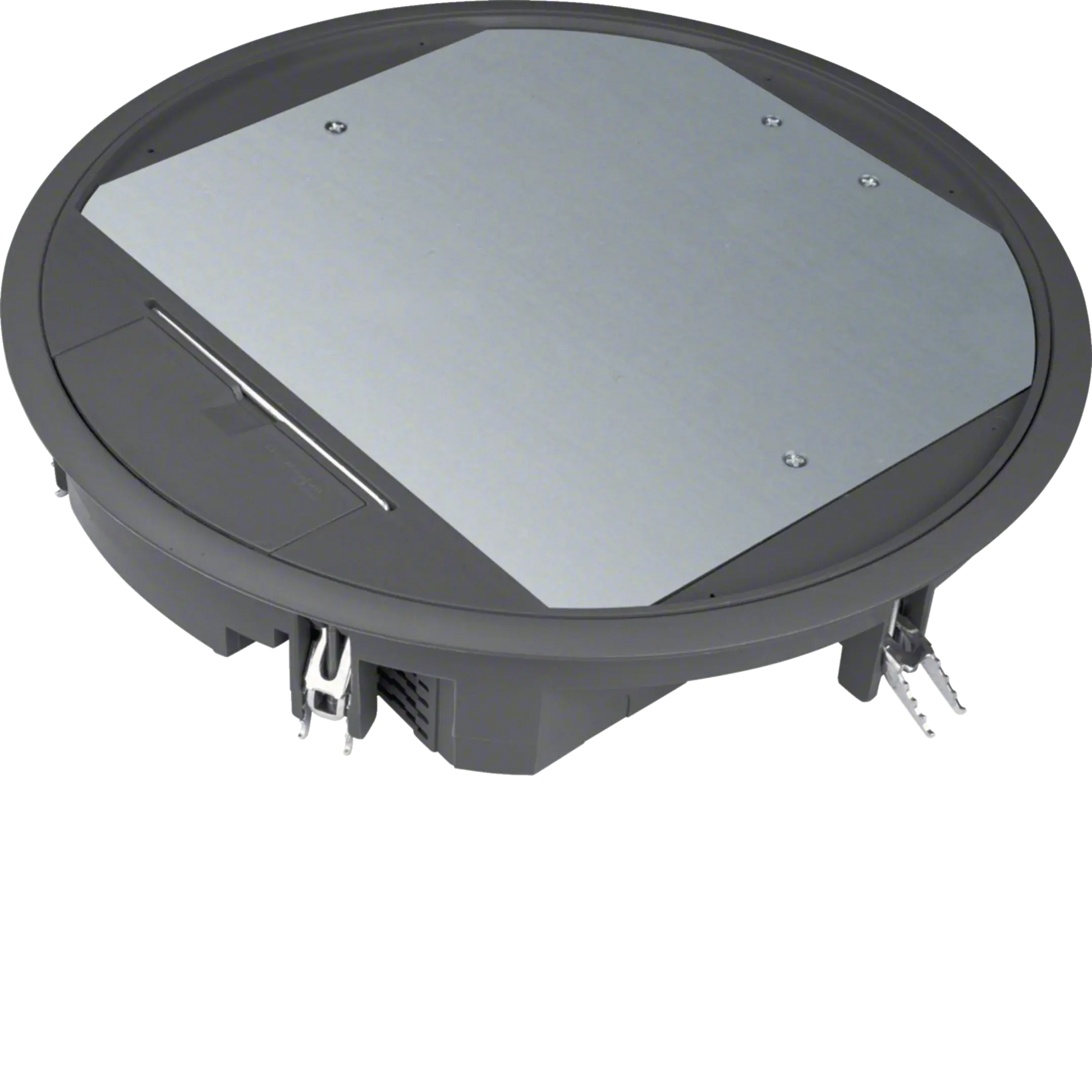 Versorgungseinheit R12 rund 306mm für 5mm Bodenbelag aus Polyamid tiefschwarz | Hager
