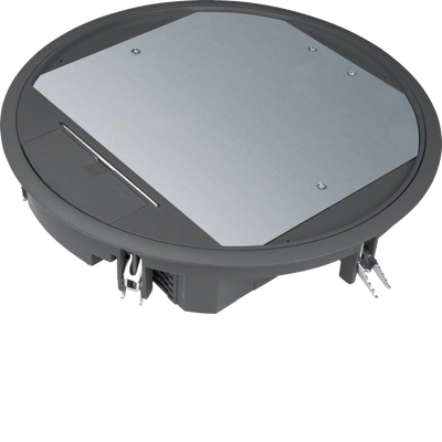 Versorgungseinheit R12 rund 306mm für 5mm Bodenbelag aus Polyamid tiefschwarz | Hager