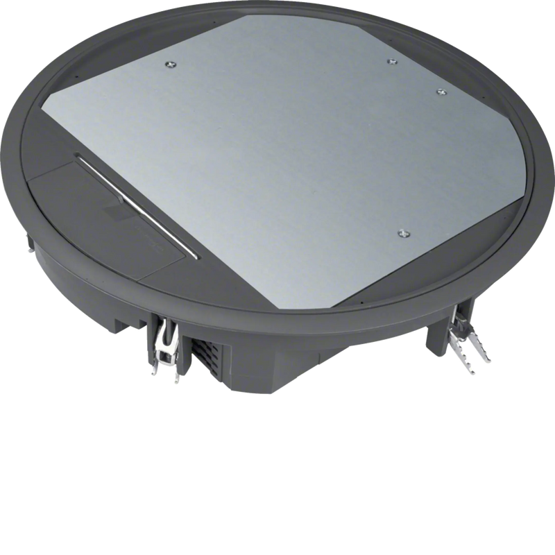 Versorgungseinheit R12 rund 306mm für 5mm Bodenbelag aus Polyamid tiefschwarz | Hager
