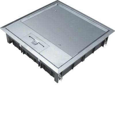 Versorgungseinheit aus Edelstahl Q06 200x200mm für 12mm Bodenbelag | Hager