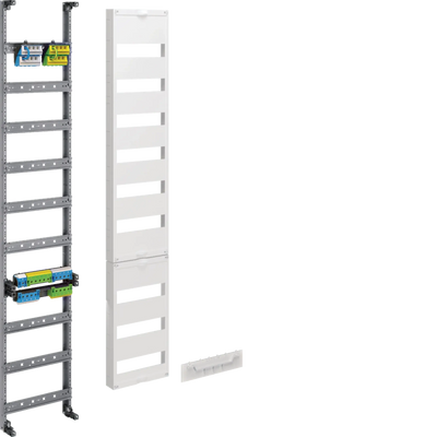 Verteilerfeld, univ.Z, Höhe 1350mm, 9-reihig, 1-feldig, PE/N senkrecht | Hager