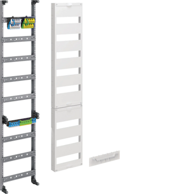 Verteilerfeld, univers Z, Höhe 1200mm, 8-reihig, 1-feldig, PE/N senkrecht | Hager