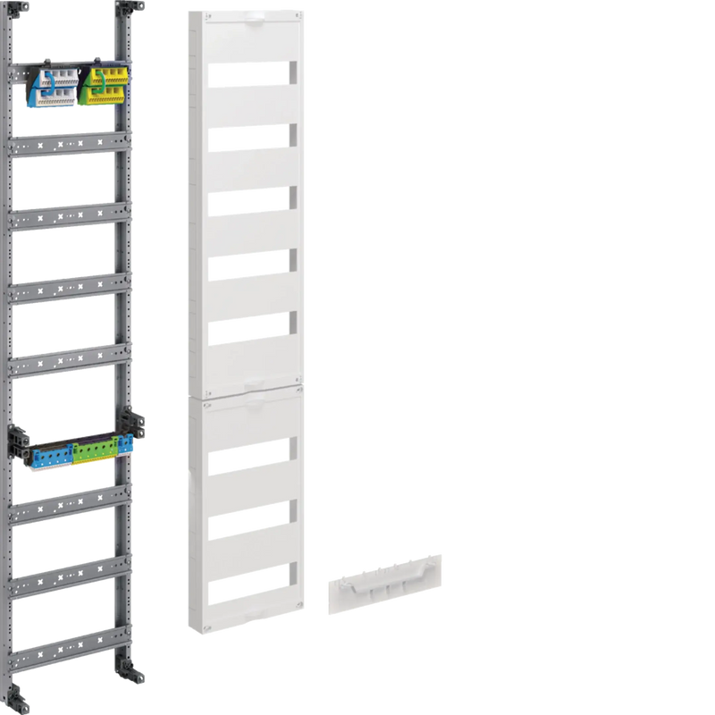 Verteilerfeld, univers Z, Höhe 1200mm, 8-reihig, 1-feldig, PE/N senkrecht | Hager