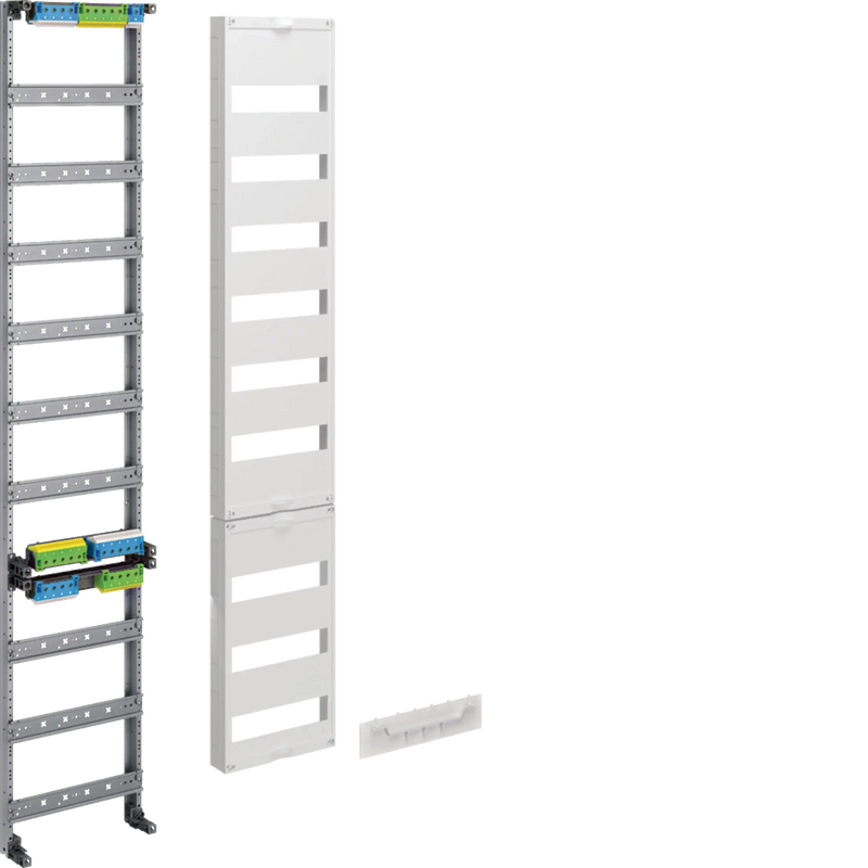 Verteilerfeld, univers Z, Höhe 1350mm, 9-reihig, 1-feldig, PE/N waagerecht | Hager