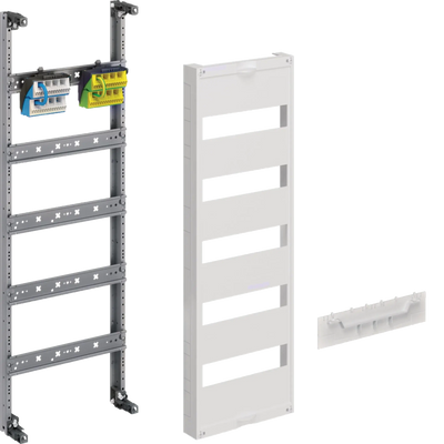 Verteilerfeld, univers Z, Höhe 750mm, 5-reihig, 1-feldig, PE/N senkrecht | Hager