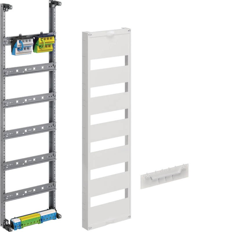 Verteilerfeld, univers Z, Höhe 900mm, 6-reihig, 1-feldig, PE/N senkrecht | Hager