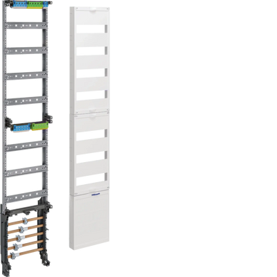 Verteilerfeld, universZ, 1350mm, 7-reihig, mit SaS 5-polig, Klemmen, PE/N waag. | Hager