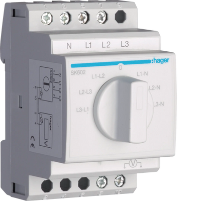 Voltmeter Umschalter 7 Stellungen | Hager