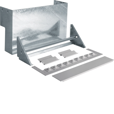 Wandkonsole, KVS, Größe 2, mit Abdeckplatte, 9 x Steckschieber, 50 - 185 mm² | Hager