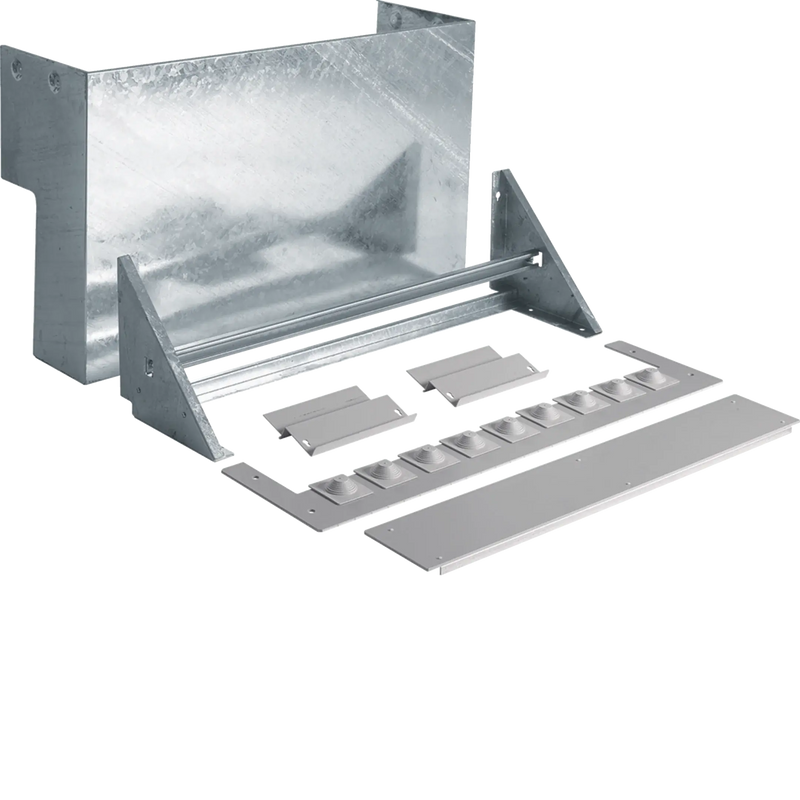 Wandkonsole, KVS, Größe 2, mit Abdeckplatte, 9 x Steckschieber, 50 - 185 mm² | Hager