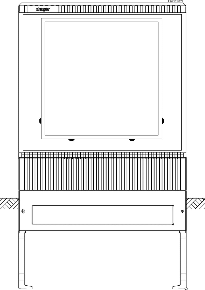 Wandler- und Messschrank, universN, Größe 2, LEW / Bayernwerke AG,1005 x 1110 mm | Hager