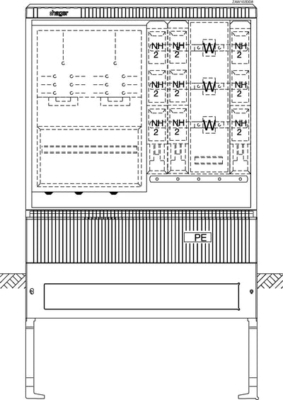 Wandler- und Messschrank, universN, bis 250 A, LEW / Bayernwerke AG | Hager