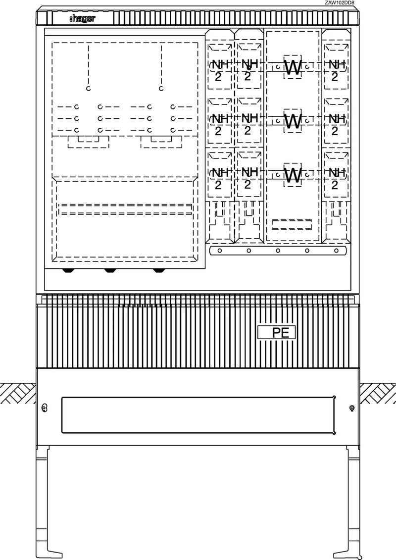 Wandler- und Messschrank, universN, bis 250 A, LEW / Bayernwerke AG | Hager