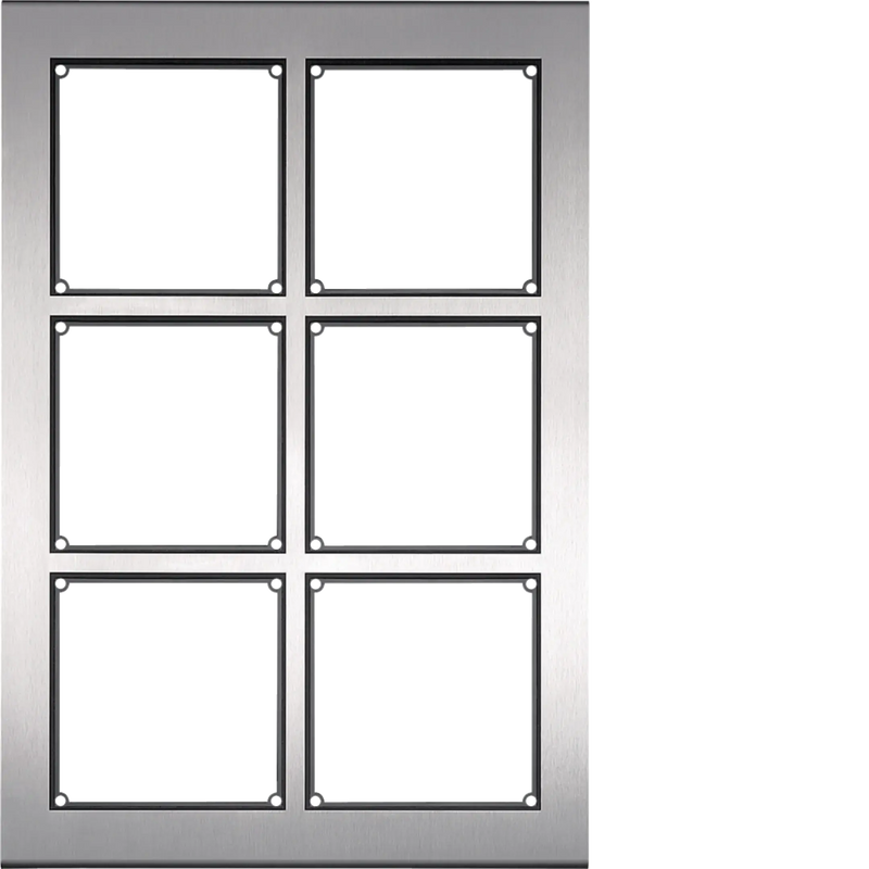 modular Rahmen 6/2 Edelstahl matt, inklusive AP-Kasten | Hager