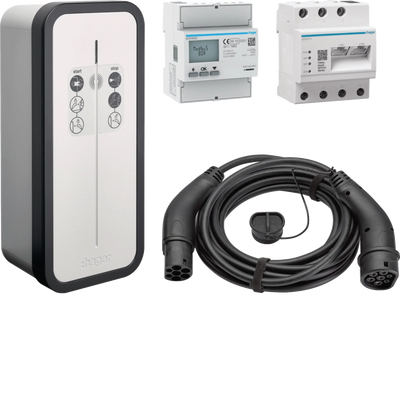witty solar Set mit Energiemanagement Controller flow, Netzzähler und Ladekabel | Hager