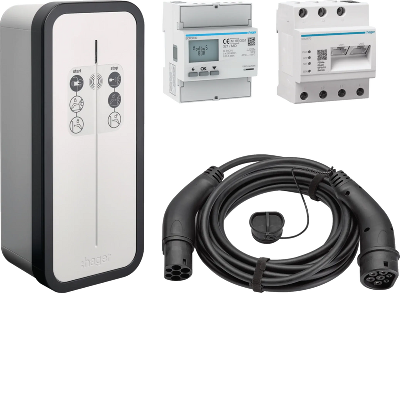 witty solar Set mit Energiemanagement Controller flow, Netzzähler und Ladekabel | Hager